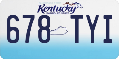 KY license plate 678TYI