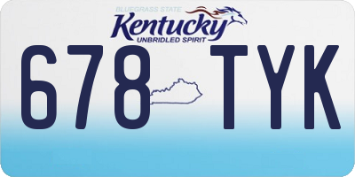 KY license plate 678TYK