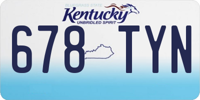 KY license plate 678TYN