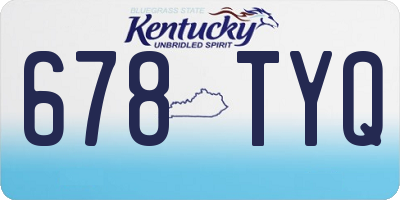 KY license plate 678TYQ
