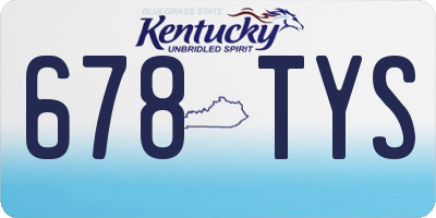 KY license plate 678TYS