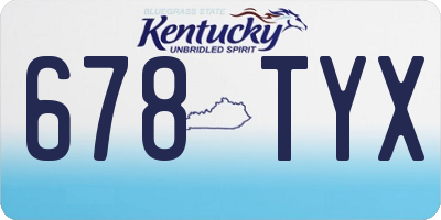 KY license plate 678TYX