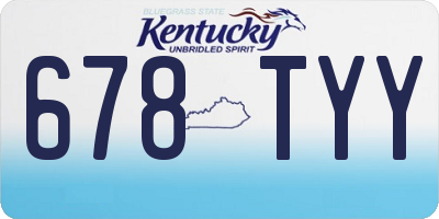 KY license plate 678TYY