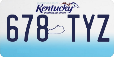 KY license plate 678TYZ