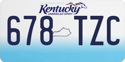 KY license plate 678TZC