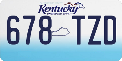 KY license plate 678TZD