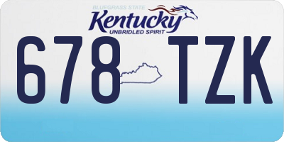 KY license plate 678TZK