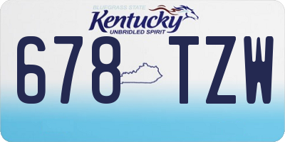 KY license plate 678TZW