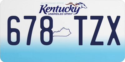 KY license plate 678TZX