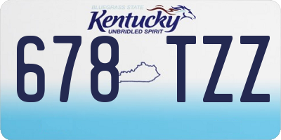 KY license plate 678TZZ