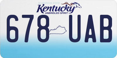 KY license plate 678UAB