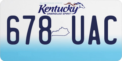 KY license plate 678UAC