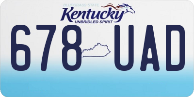 KY license plate 678UAD