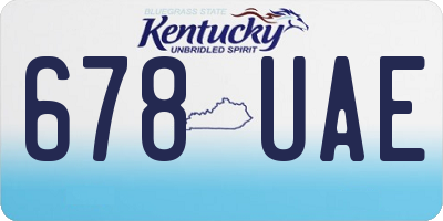 KY license plate 678UAE