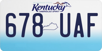 KY license plate 678UAF