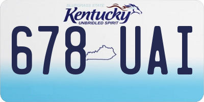 KY license plate 678UAI