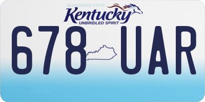 KY license plate 678UAR