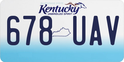 KY license plate 678UAV