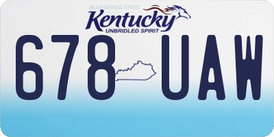 KY license plate 678UAW