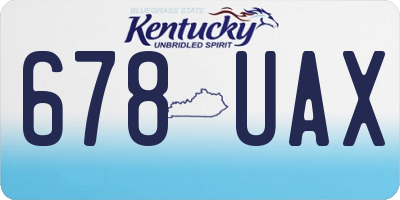 KY license plate 678UAX