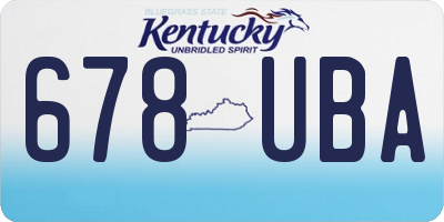 KY license plate 678UBA