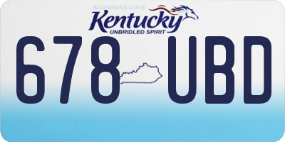 KY license plate 678UBD