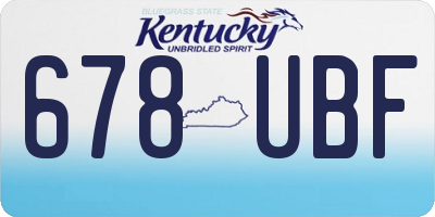 KY license plate 678UBF