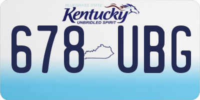 KY license plate 678UBG