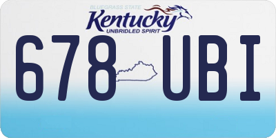 KY license plate 678UBI
