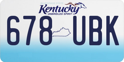 KY license plate 678UBK