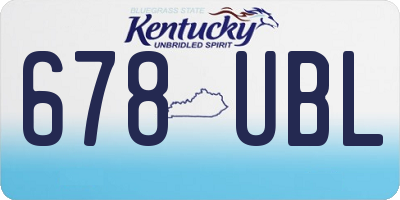 KY license plate 678UBL