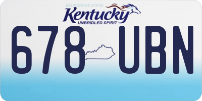 KY license plate 678UBN