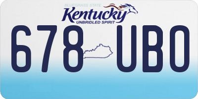 KY license plate 678UBO