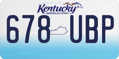 KY license plate 678UBP