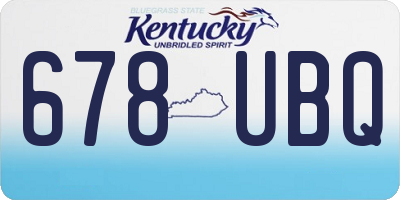 KY license plate 678UBQ
