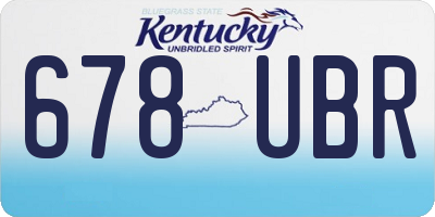 KY license plate 678UBR