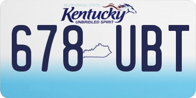 KY license plate 678UBT