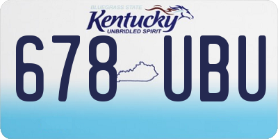 KY license plate 678UBU