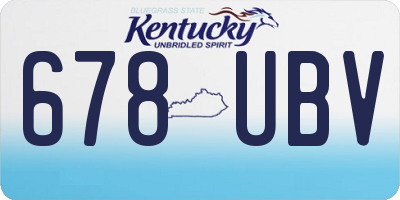 KY license plate 678UBV