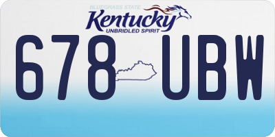 KY license plate 678UBW