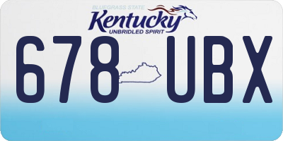 KY license plate 678UBX