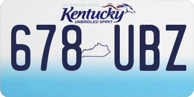 KY license plate 678UBZ