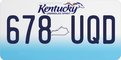 KY license plate 678UQD