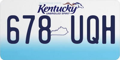 KY license plate 678UQH
