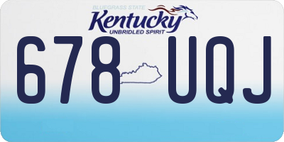 KY license plate 678UQJ