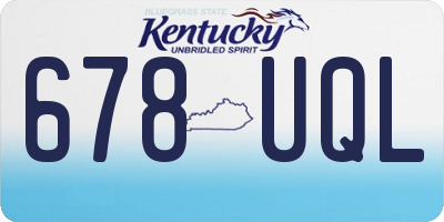 KY license plate 678UQL