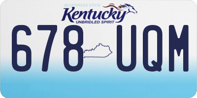KY license plate 678UQM