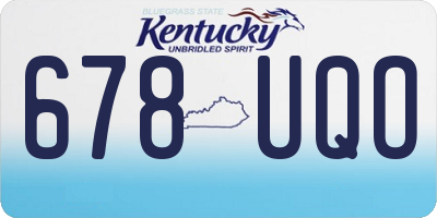 KY license plate 678UQO