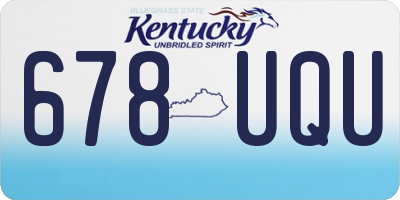KY license plate 678UQU