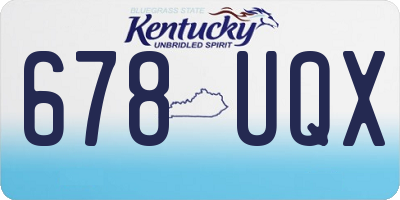 KY license plate 678UQX